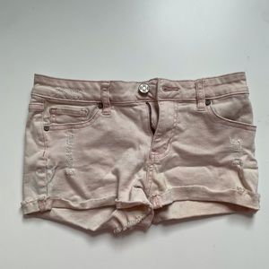 rsq light pink jean shorts